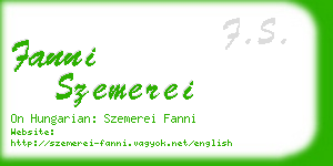 fanni szemerei business card